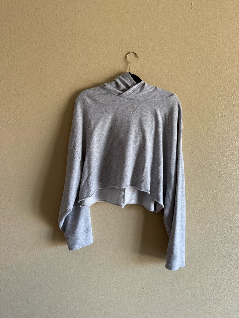 Fabletics Light Gray Cropped Hoodie